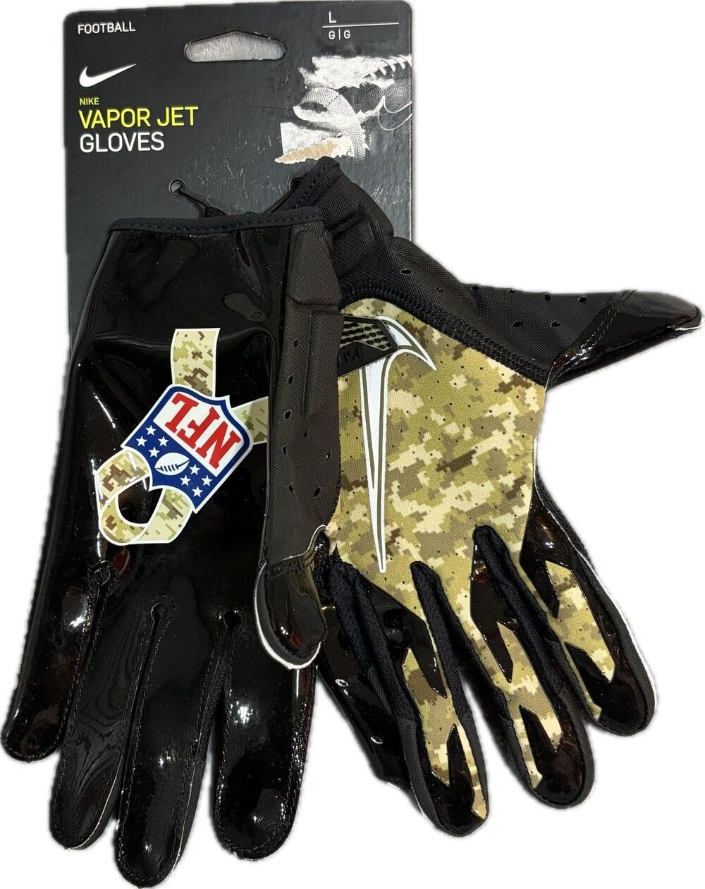 Nike Vapor Jet Football Gloves Camo Men's Large